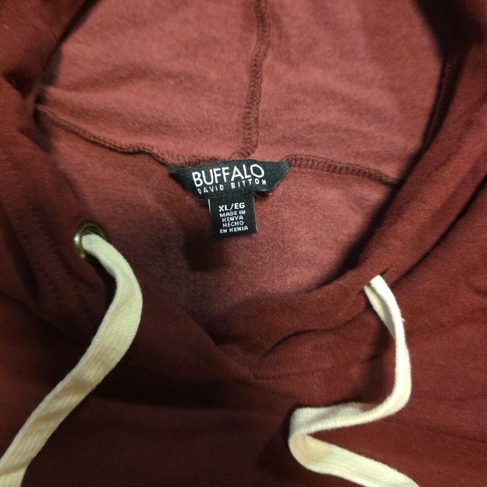 Women's Maroon Hooded Pullover Sweatshirt - Picture 3 of 4